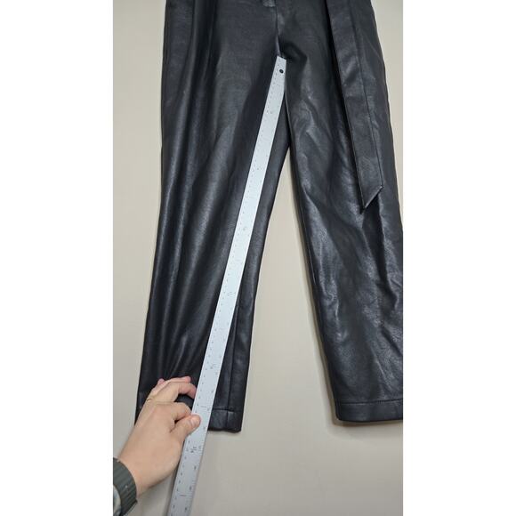 Vintage BCBG Maxazria High Rise Buckle Belt Leather Pants Black Size Extra Small - Picture 6 of 6